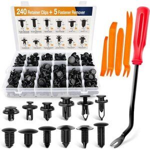 GOOACC - GRC-33 240PCS Bumper Retainer Clips Car Plastic Rivets Fasteners Push